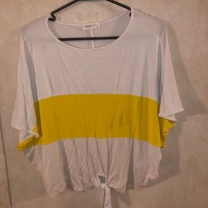 Ladies one yellow stripe shirt